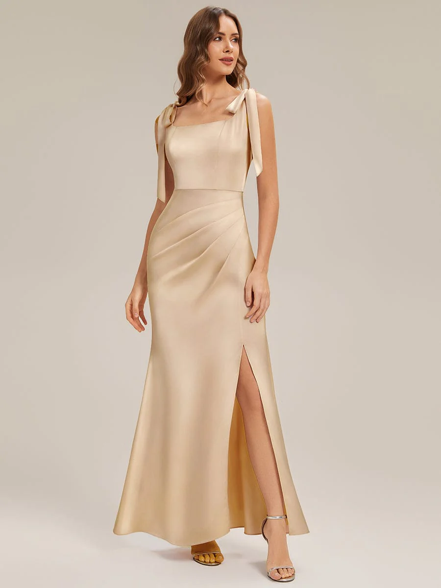 ever LUNA|Flowing Ribbons Satin Sleeveless Wedding Guest Dress - Image 3