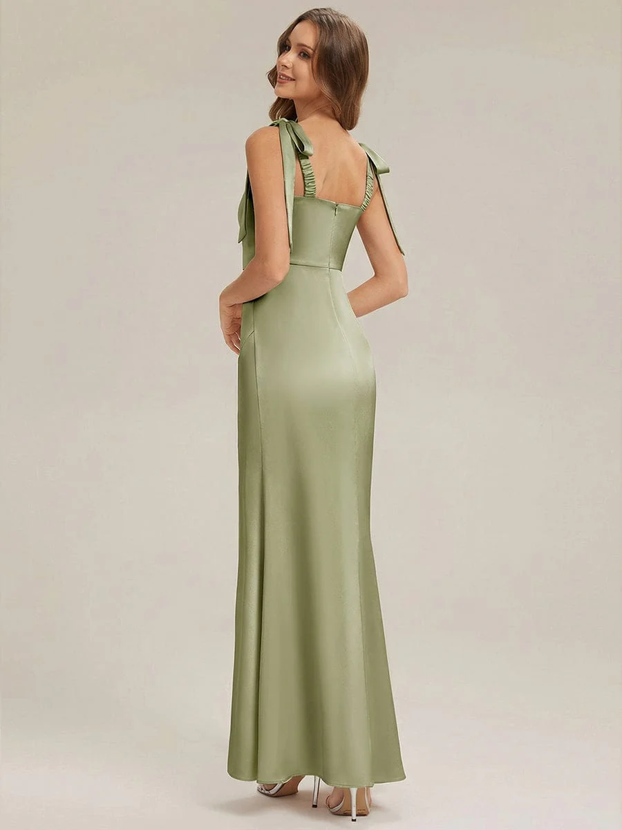 ever LUNA|Flowing Ribbons Satin Sleeveless Wedding Guest Dress - Image 5