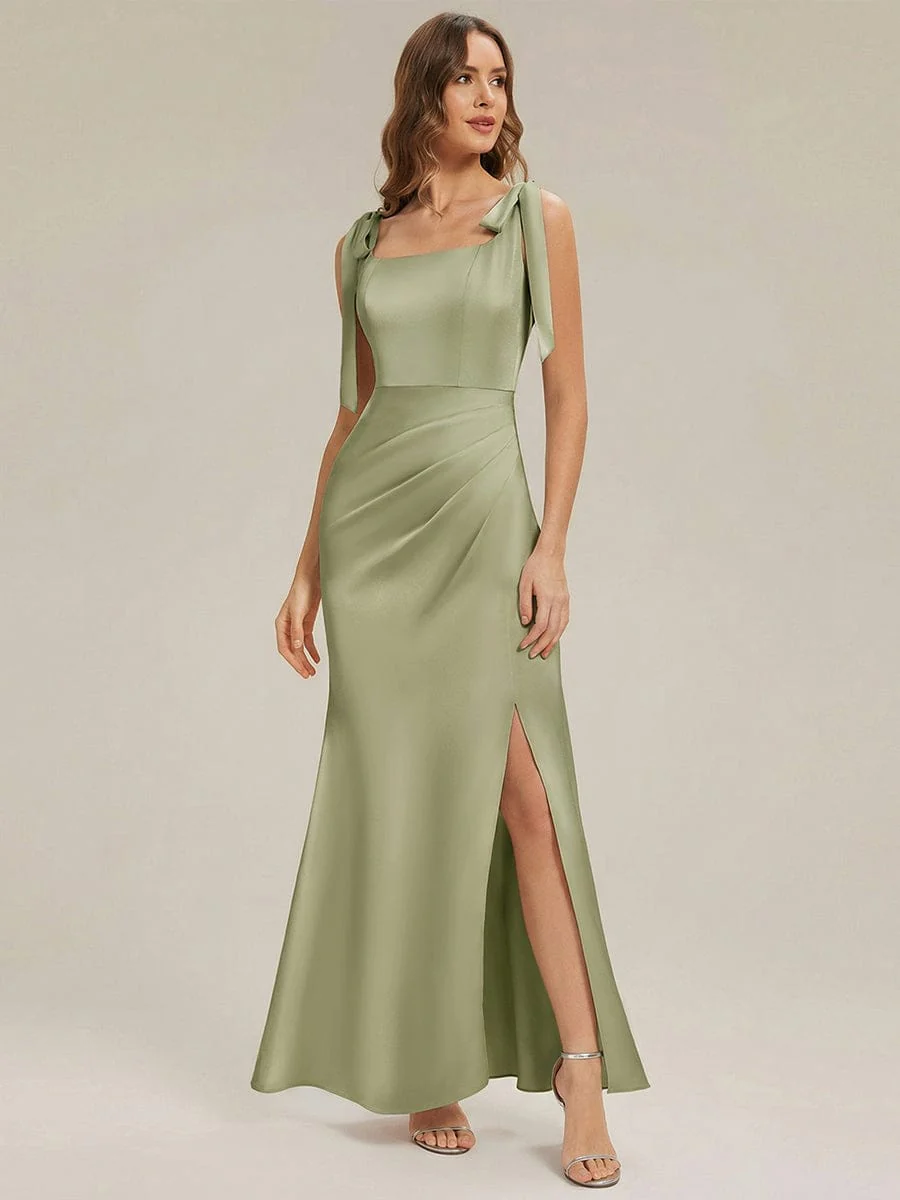 ever LUNA|Flowing Ribbons Satin Sleeveless Wedding Guest Dress - Image 6