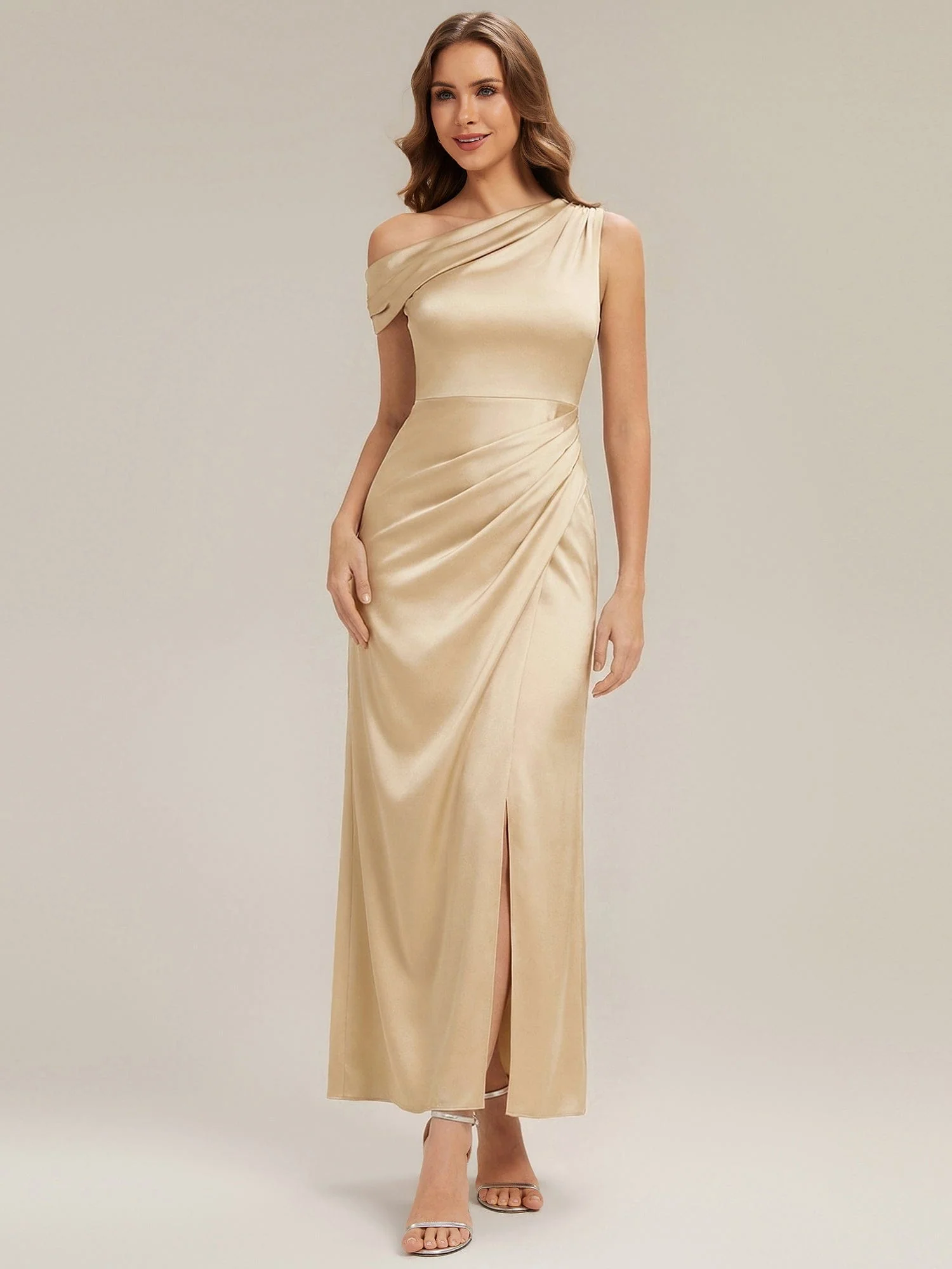 ever OPAL|Convertible Satin Drop Shoulder Sleeve Wedding Guest Dress - Image 12