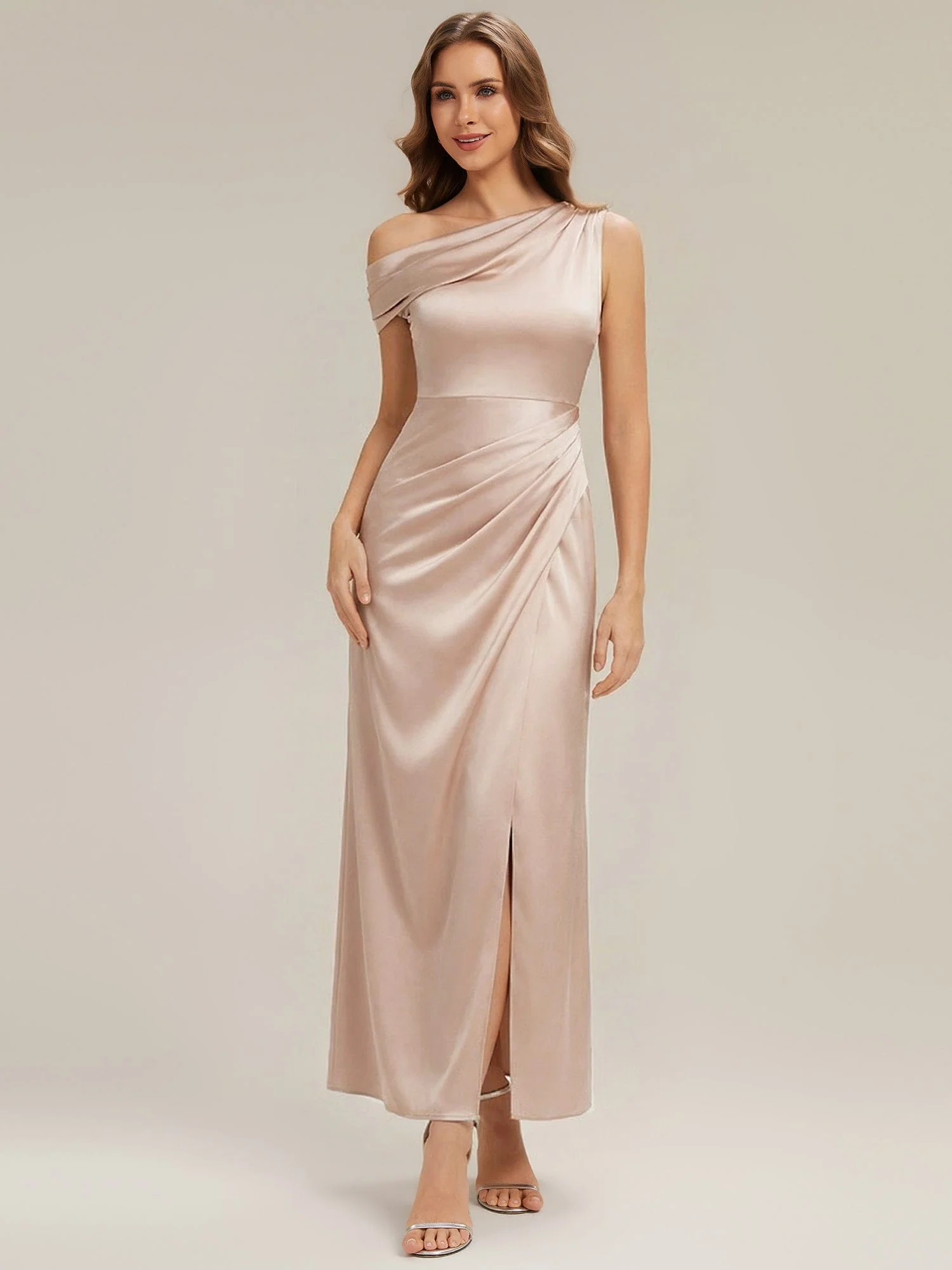 ever OPAL|Convertible Satin Drop Shoulder Sleeve Wedding Guest Dress - Image 18