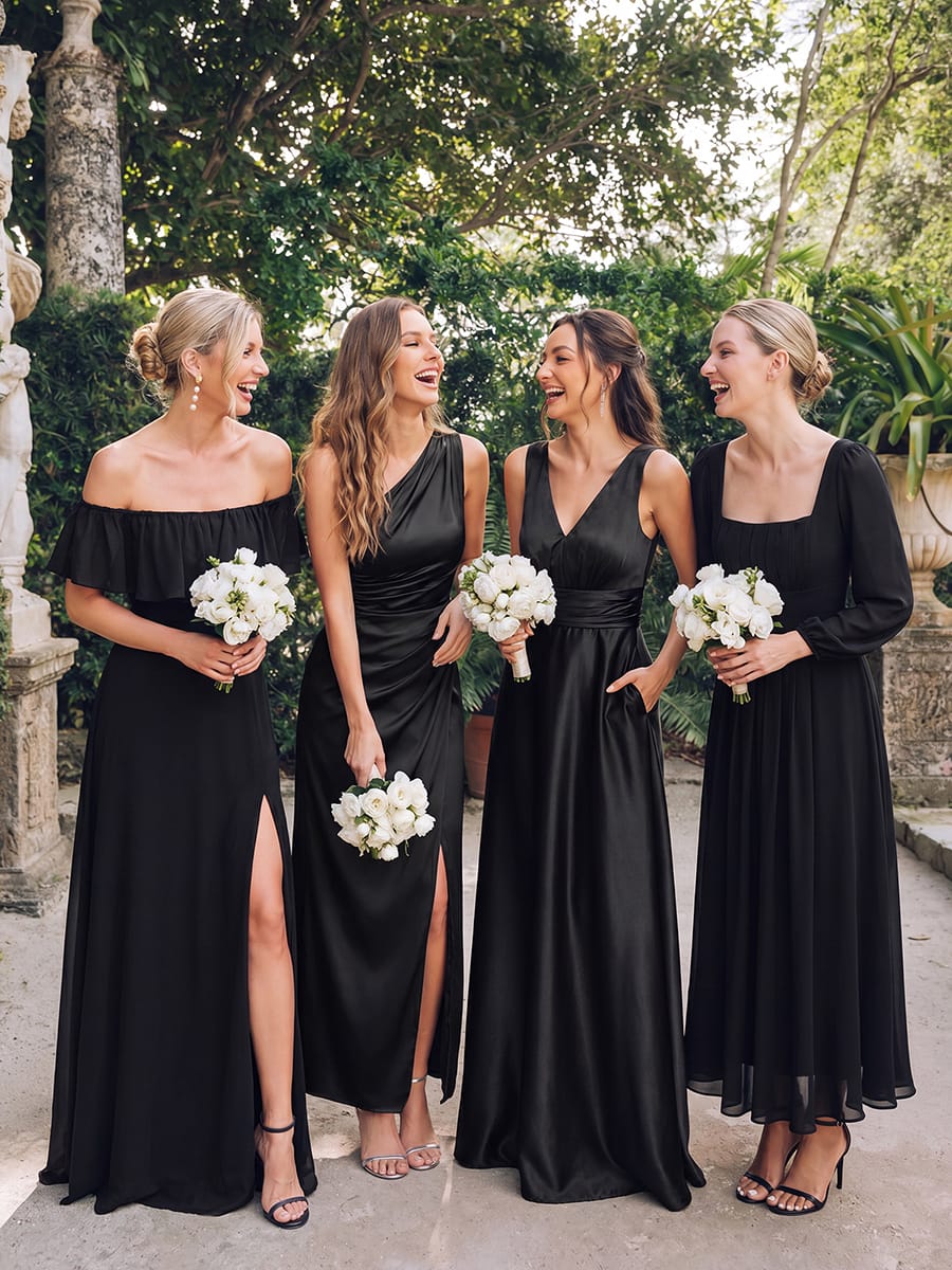 ever OPAL|Convertible Satin Drop Shoulder Sleeve Wedding Guest Dress - Image 25