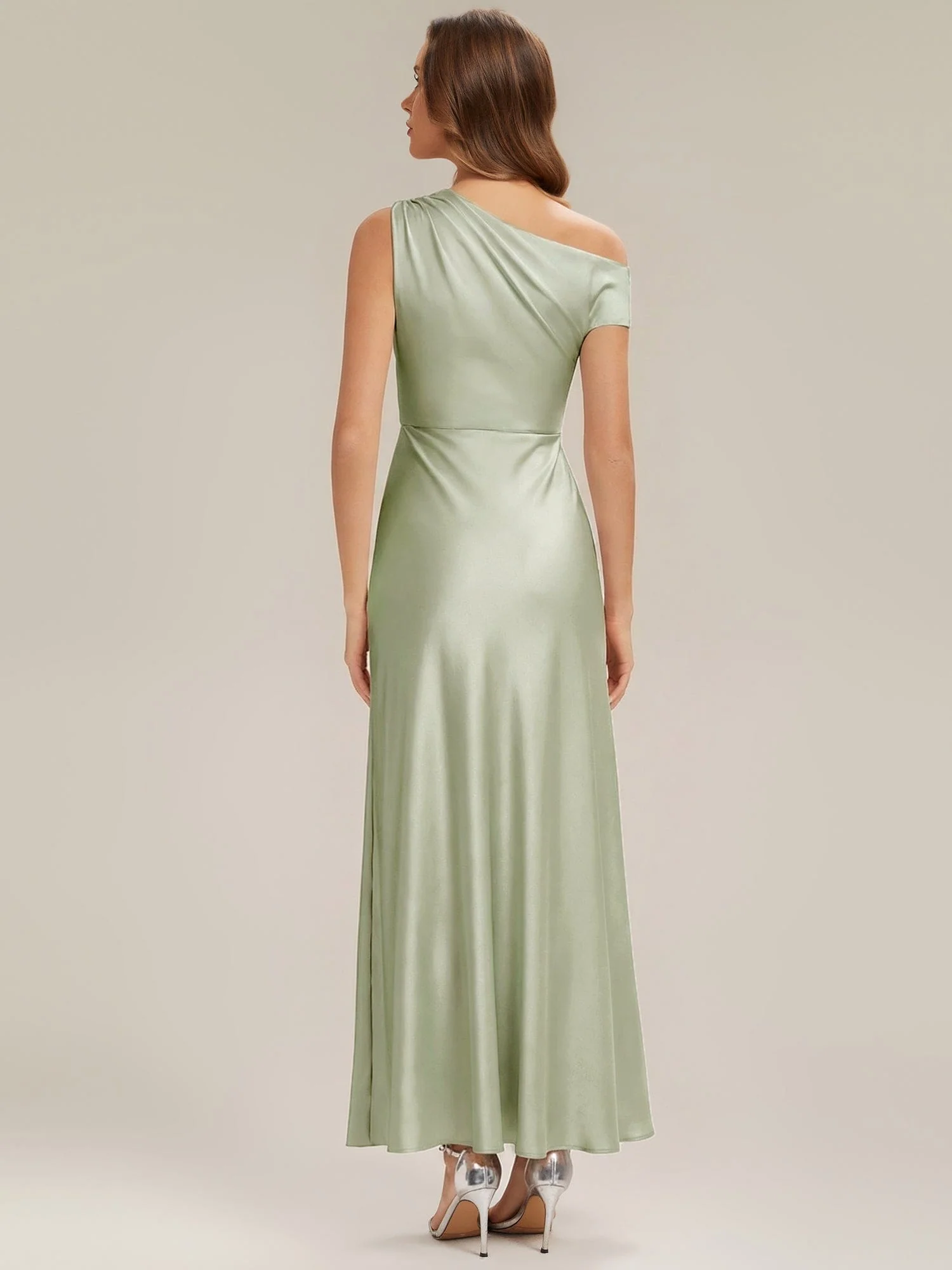 ever OPAL|Convertible Satin Drop Shoulder Sleeve Wedding Guest Dress - Image 3
