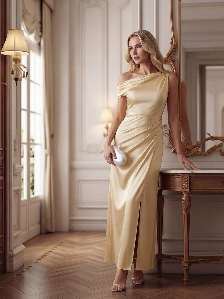 ever OPAL|Convertible Satin Drop Shoulder Sleeve Wedding Guest Dress - Image 9