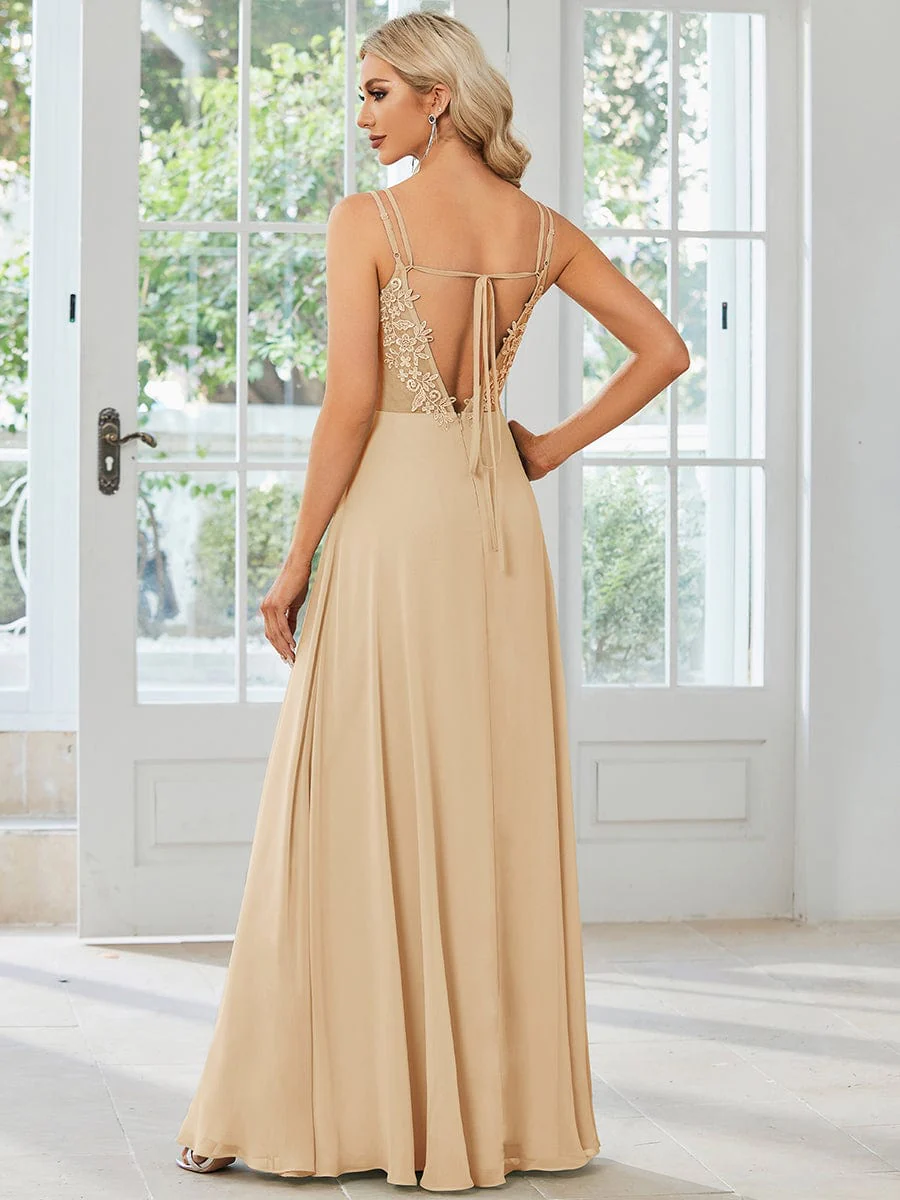 ever RUBY|Multiway Chiffon and Lace Open Back Bridesmaid Dress with Spaghetti Straps (Final Sale) - Image 100