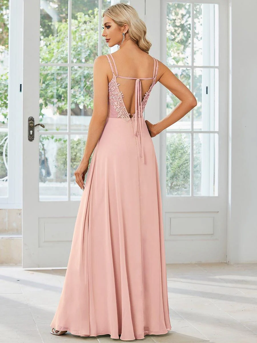 ever RUBY|Multiway Chiffon and Lace Open Back Bridesmaid Dress with Spaghetti Straps (Final Sale) - Image 12