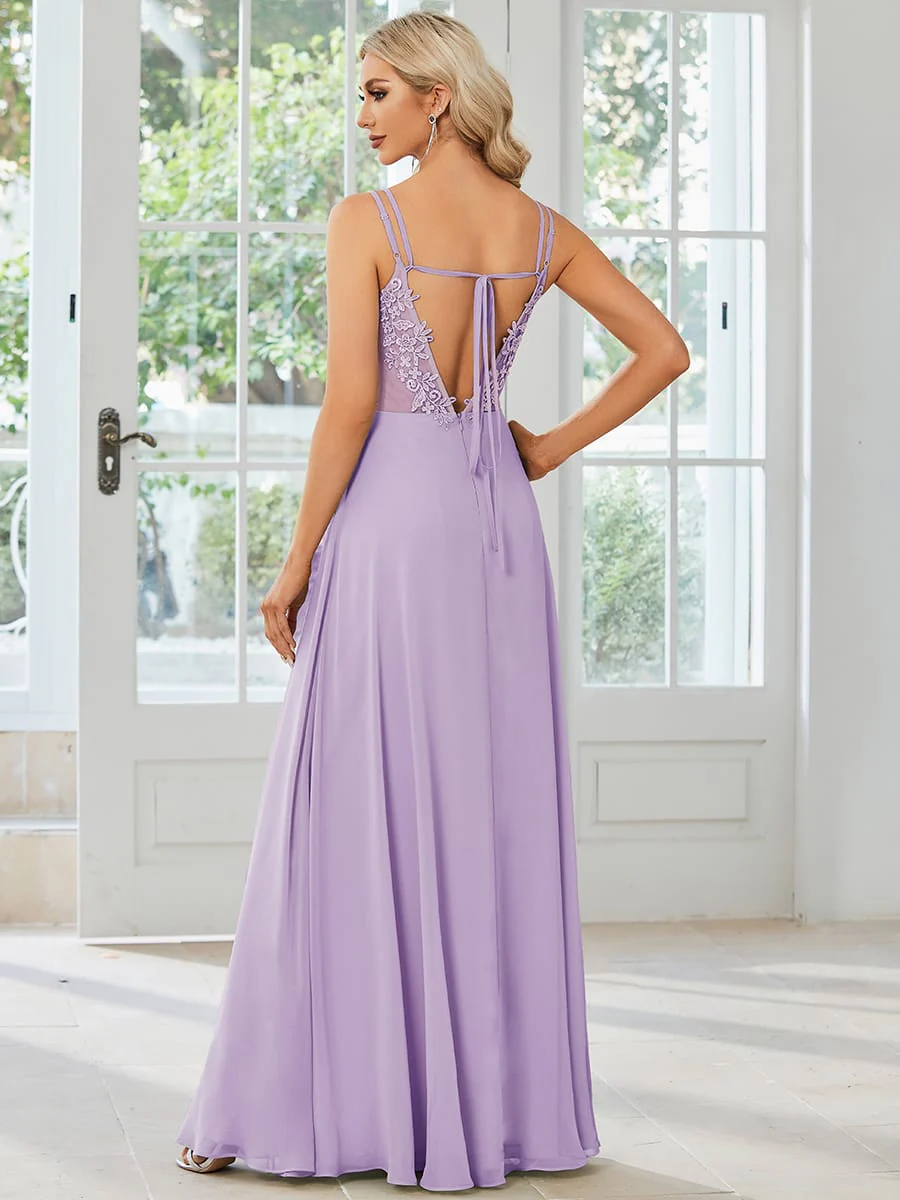 ever RUBY|Multiway Chiffon and Lace Open Back Bridesmaid Dress with Spaghetti Straps (Final Sale) - Image 122