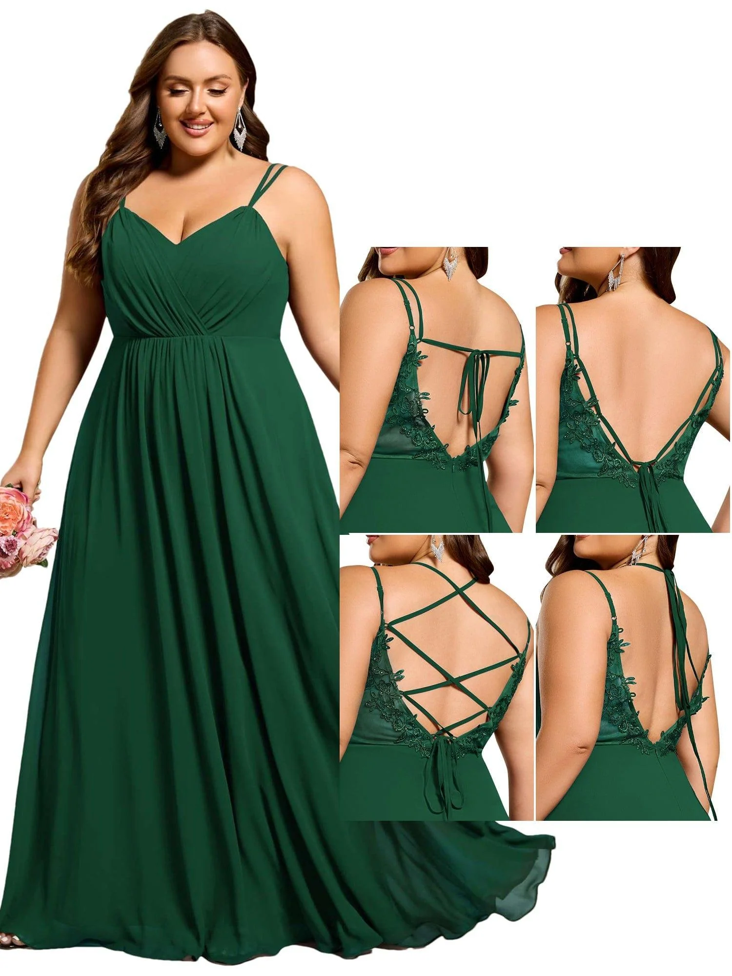 ever RUBY|Multiway Chiffon and Lace Open Back Bridesmaid Dress with Spaghetti Straps (Final Sale) - Image 46