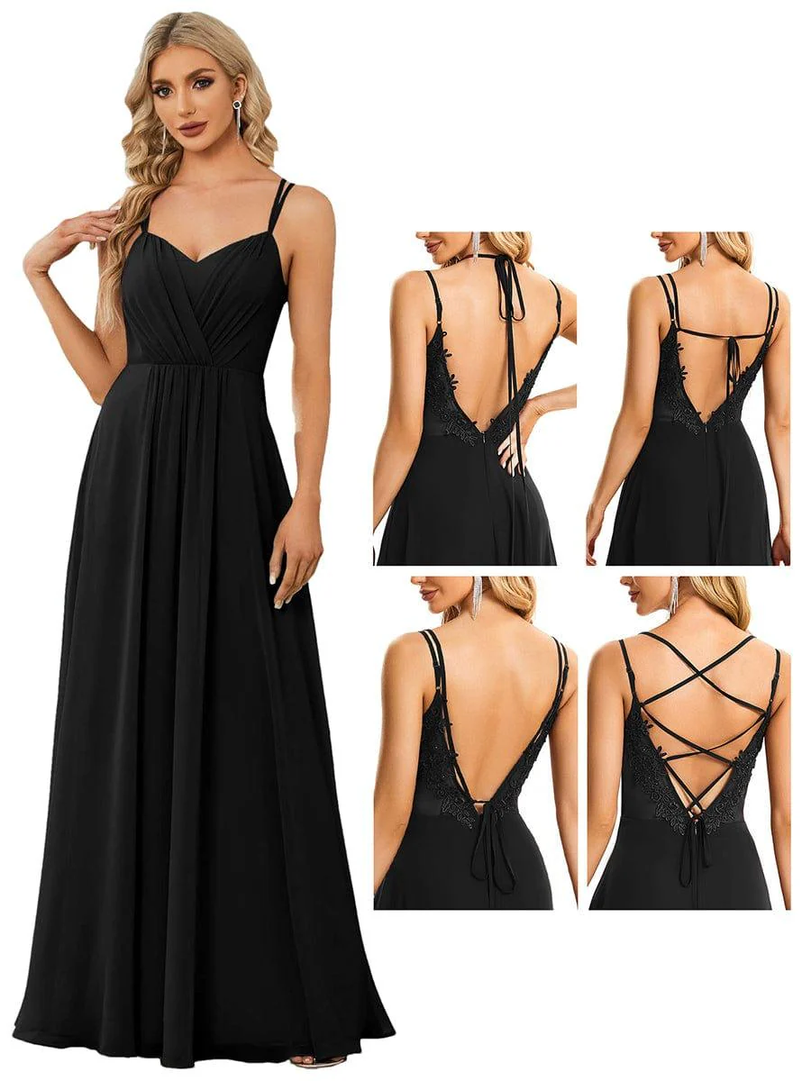 ever RUBY|Multiway Chiffon and Lace Open Back Bridesmaid Dress with Spaghetti Straps (Final Sale) - Image 52