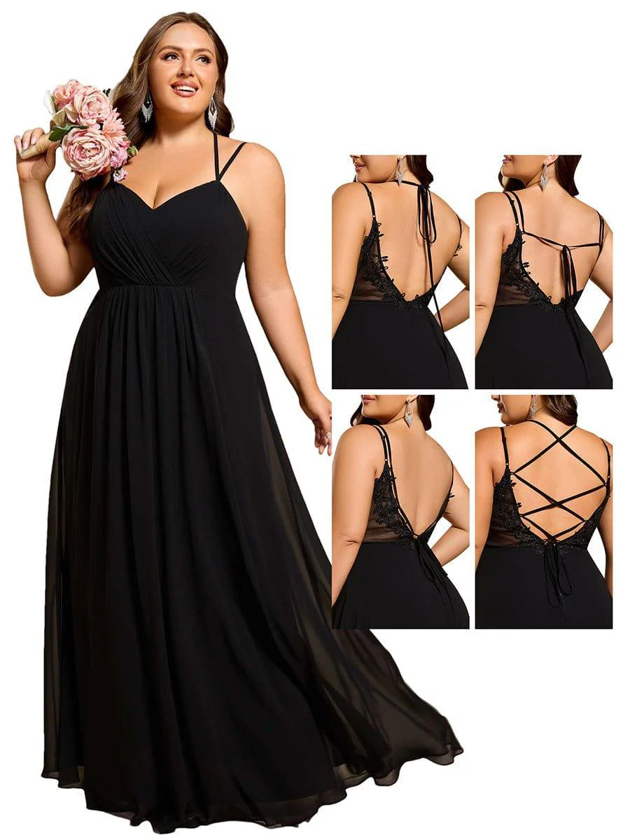 ever RUBY|Multiway Chiffon and Lace Open Back Bridesmaid Dress with Spaghetti Straps (Final Sale) - Image 58