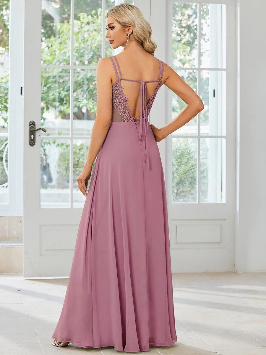 ever RUBY|Multiway Chiffon and Lace Open Back Bridesmaid Dress with Spaghetti Straps (Final Sale) - Image 7