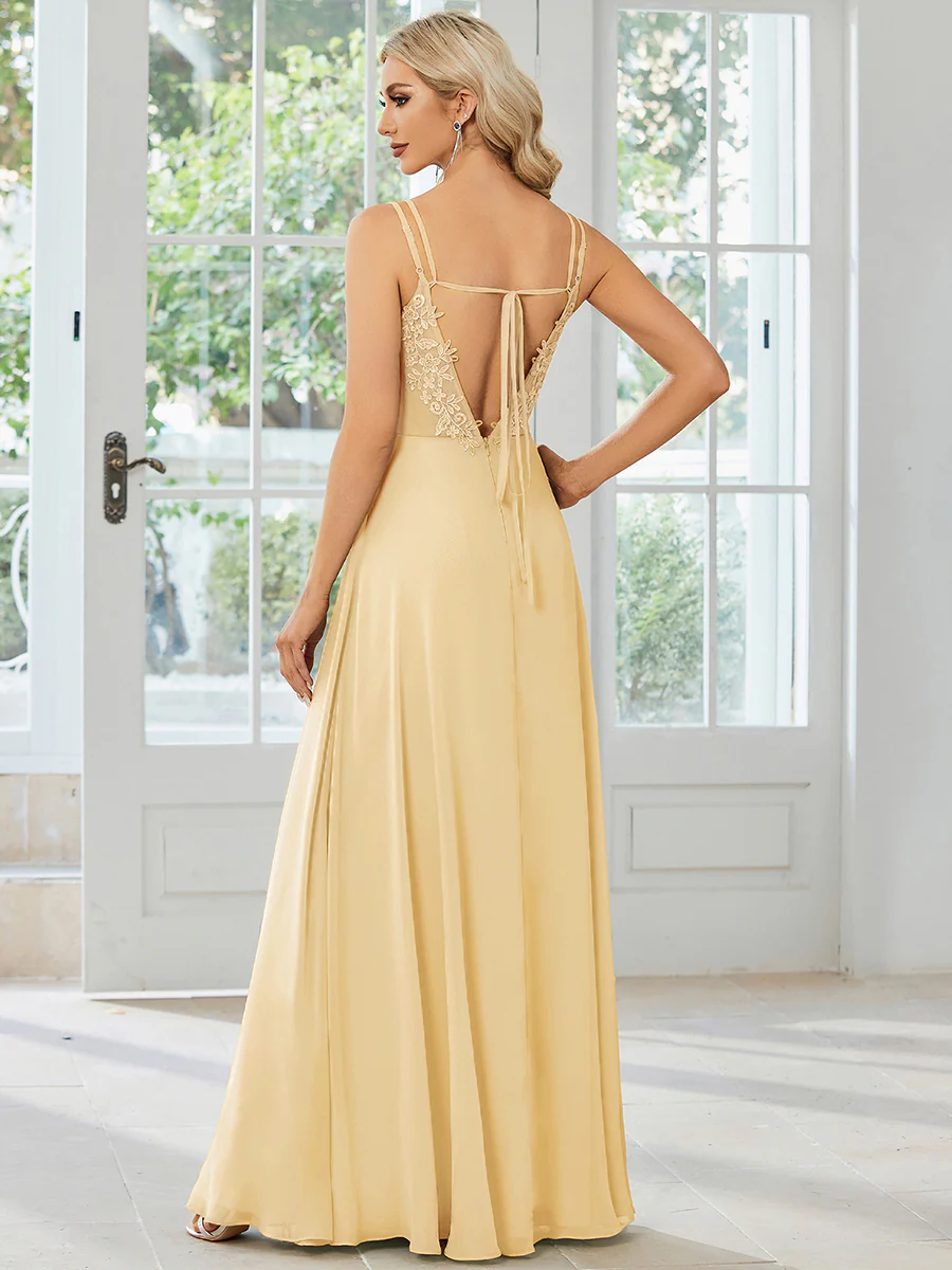 ever RUBY|Multiway Chiffon and Lace Open Back Bridesmaid Dress with Spaghetti Straps (Final Sale) - Image 89