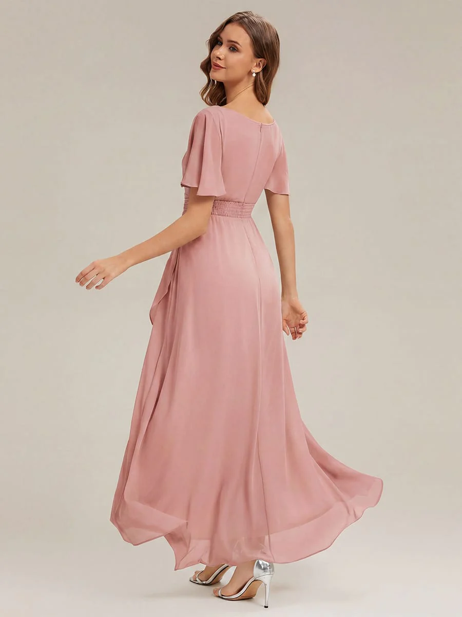 ever SAGE|Ruched Chiffon Ruffle Sleeve Wedding Guest Dress - Image 30