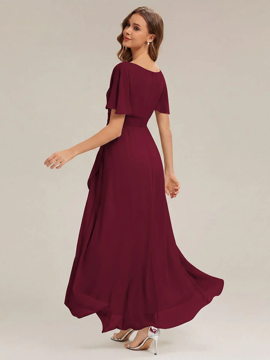 ever SAGE|Ruched Chiffon Ruffle Sleeve Wedding Guest Dress - Image 44