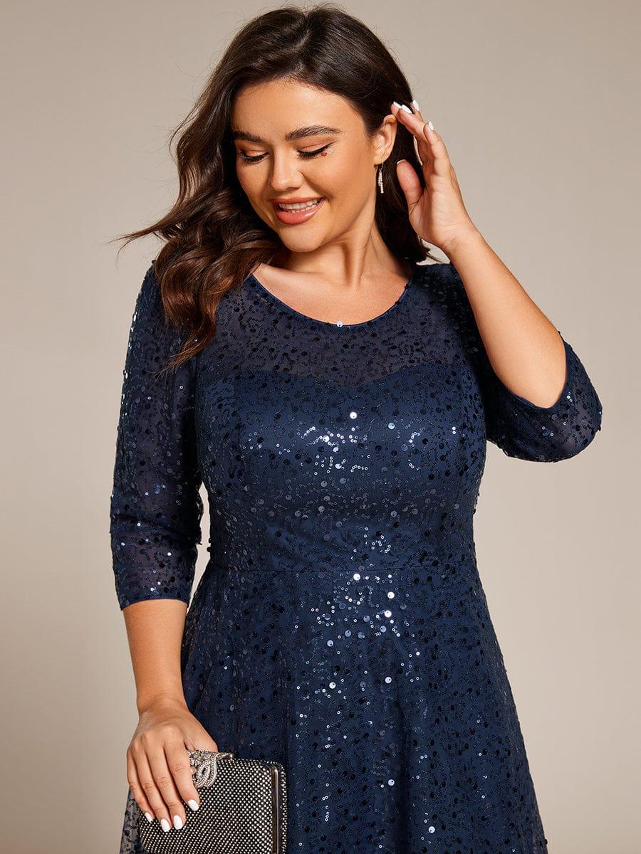 ever SIENNA|Plus Size Dazzling Sequin A-Line Midi Evening Dress with Long Sleeves - Image 13