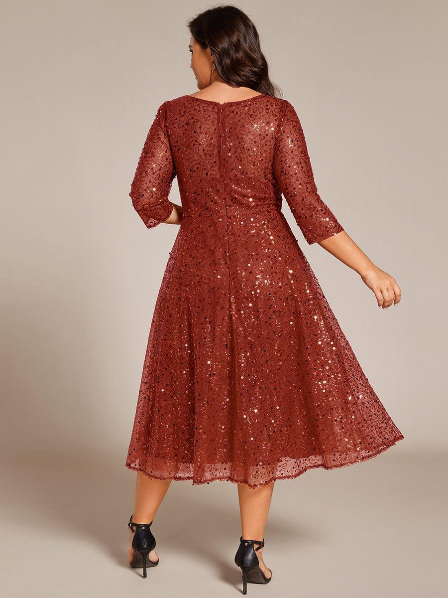 ever SIENNA|Plus Size Dazzling Sequin A-Line Midi Evening Dress with Long Sleeves - Image 27