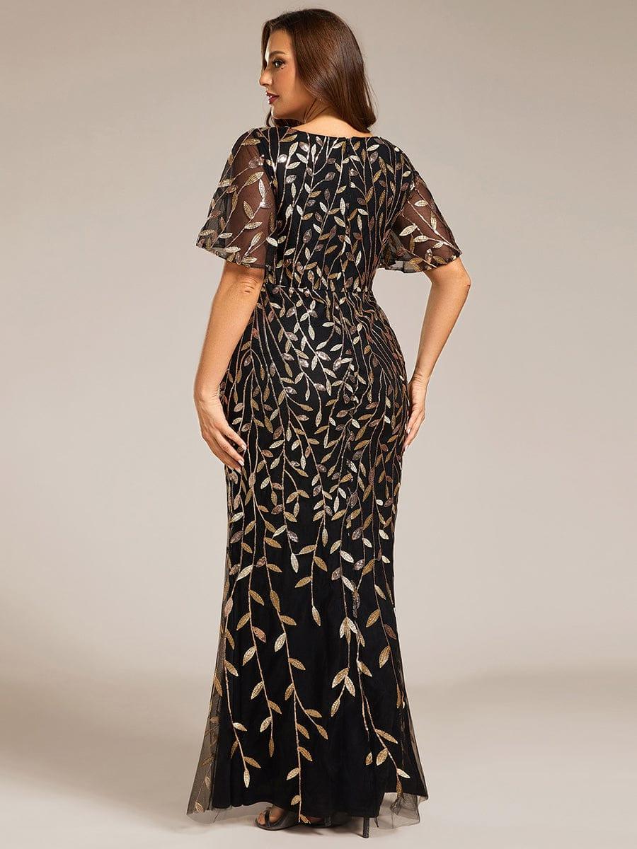 pretty DIONE|Fashion Plus Size V Neck Mermaid Sequin & Tulle Evening Dress(Final Sale) - Image 61