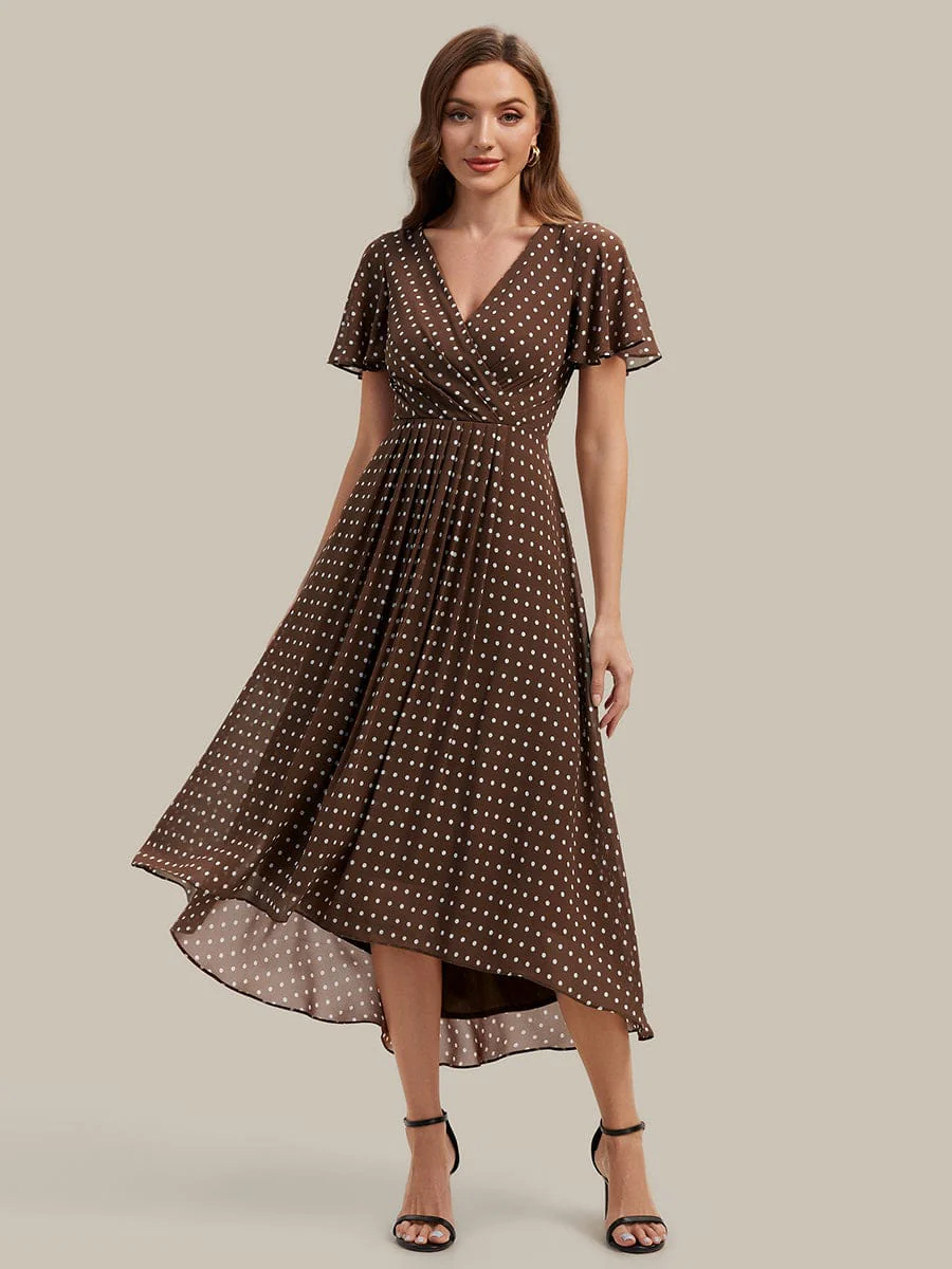 Floral Chiffon Ruffle Sleeve Dress - Image 14