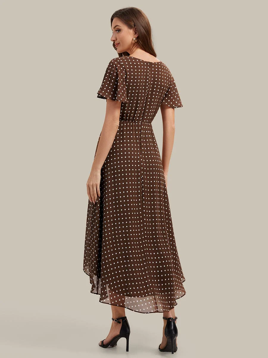 Floral Chiffon Ruffle Sleeve Dress - Image 15