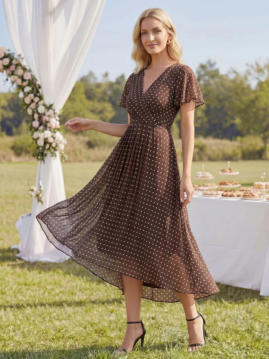 Floral Chiffon Ruffle Sleeve Dress - Image 16