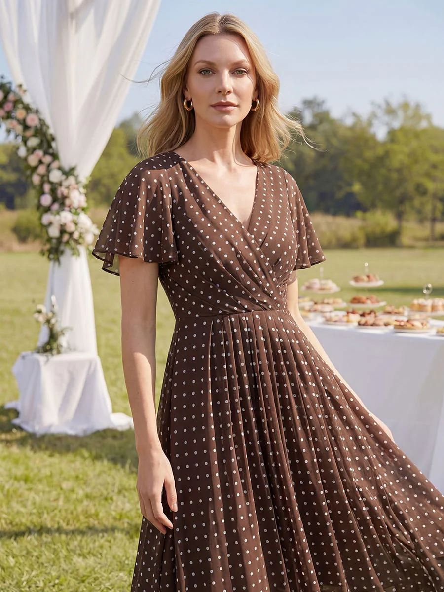 Floral Chiffon Ruffle Sleeve Dress - Image 18