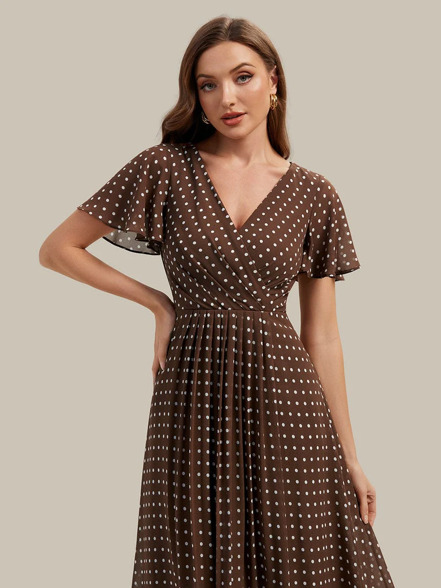Floral Chiffon Ruffle Sleeve Dress - Image 19