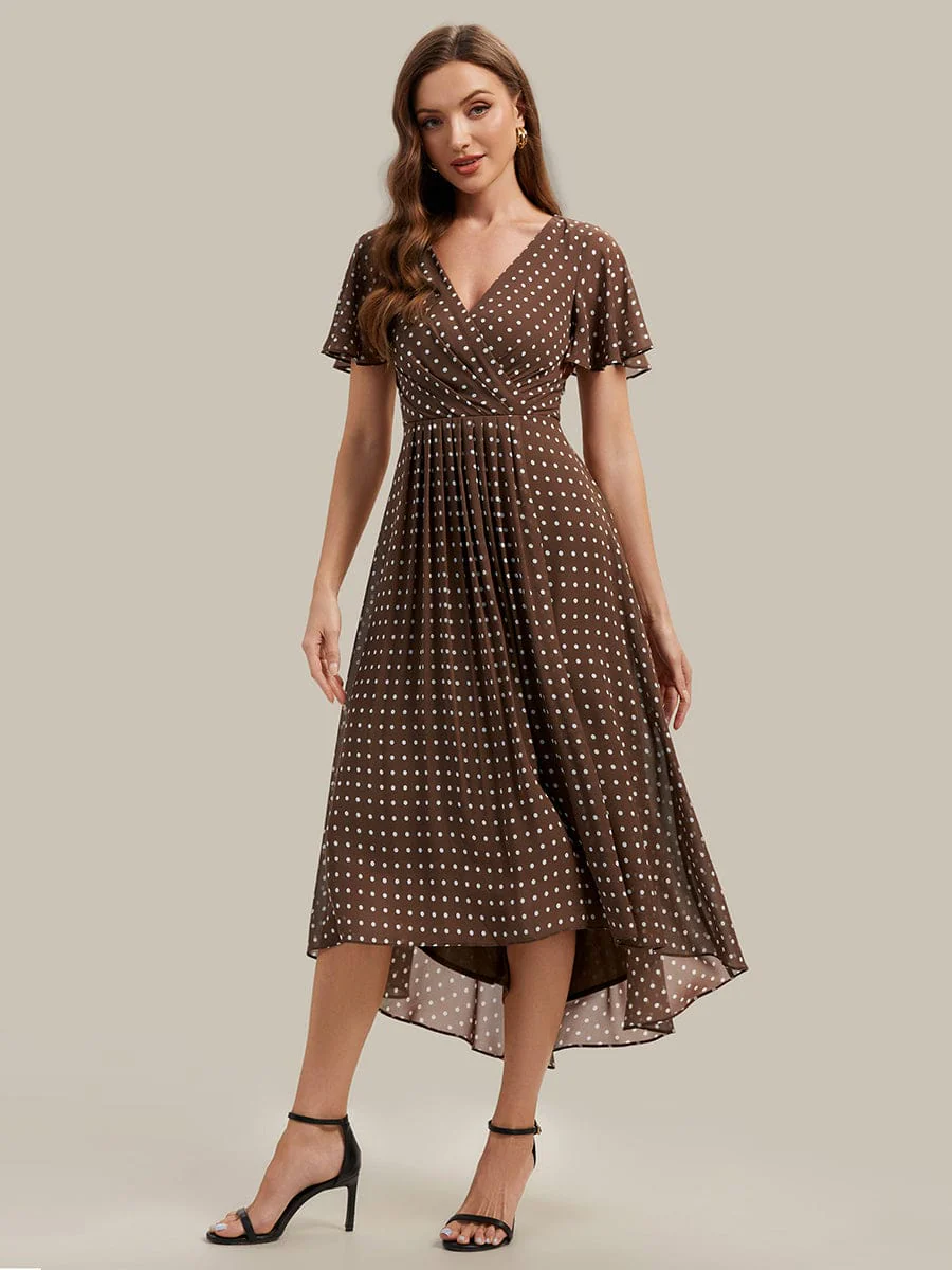 Floral Chiffon Ruffle Sleeve Dress - Image 20