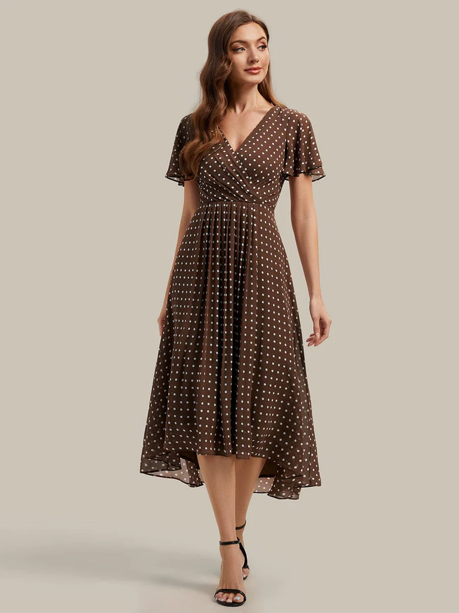 Floral Chiffon Ruffle Sleeve Dress - Image 21