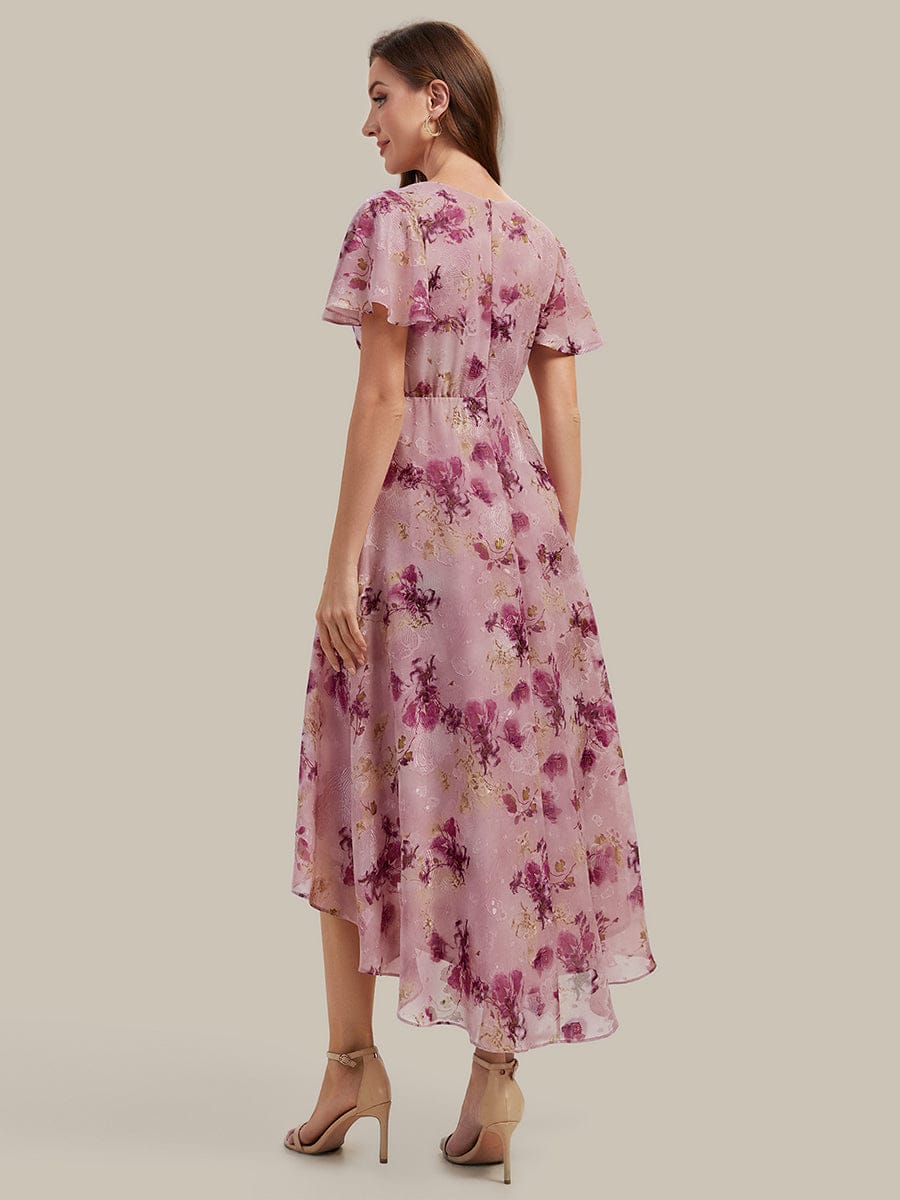 Floral Chiffon Ruffle Sleeve Dress - Image 28