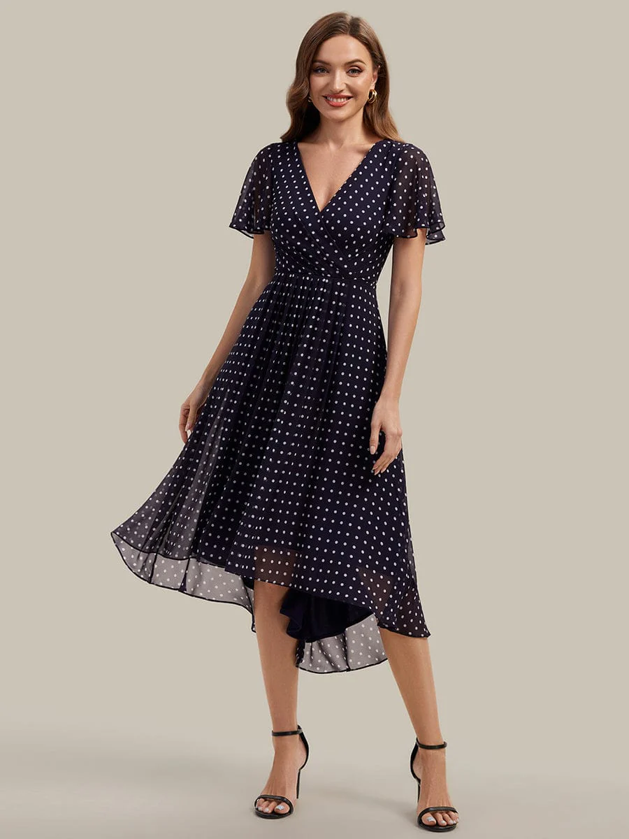 Floral Chiffon Ruffle Sleeve Dress - Image 40