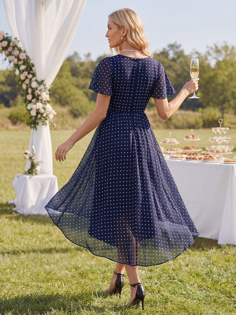 Floral Chiffon Ruffle Sleeve Dress - Image 43