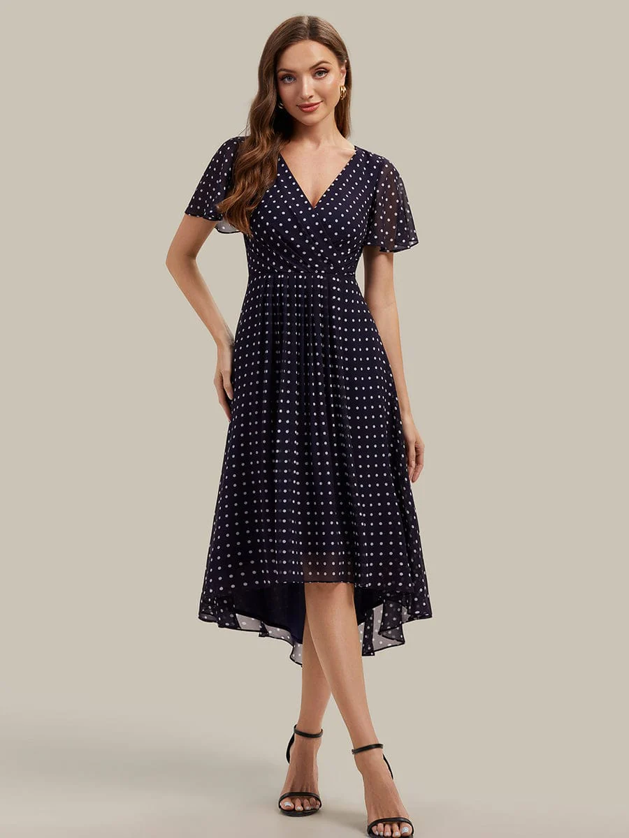Floral Chiffon Ruffle Sleeve Dress - Image 47