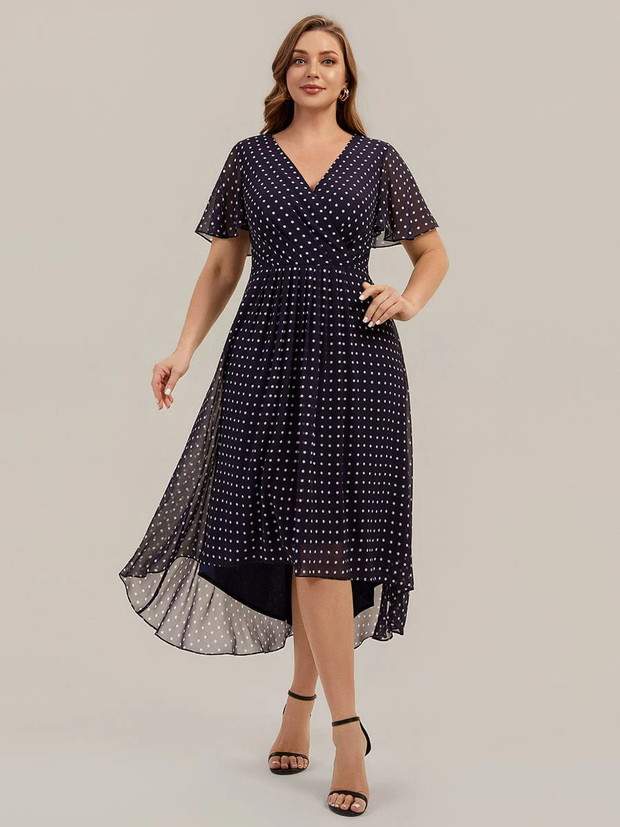 Floral Chiffon Ruffle Sleeve Dress - Image 48