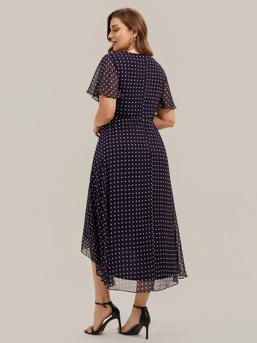 Floral Chiffon Ruffle Sleeve Dress - Image 49