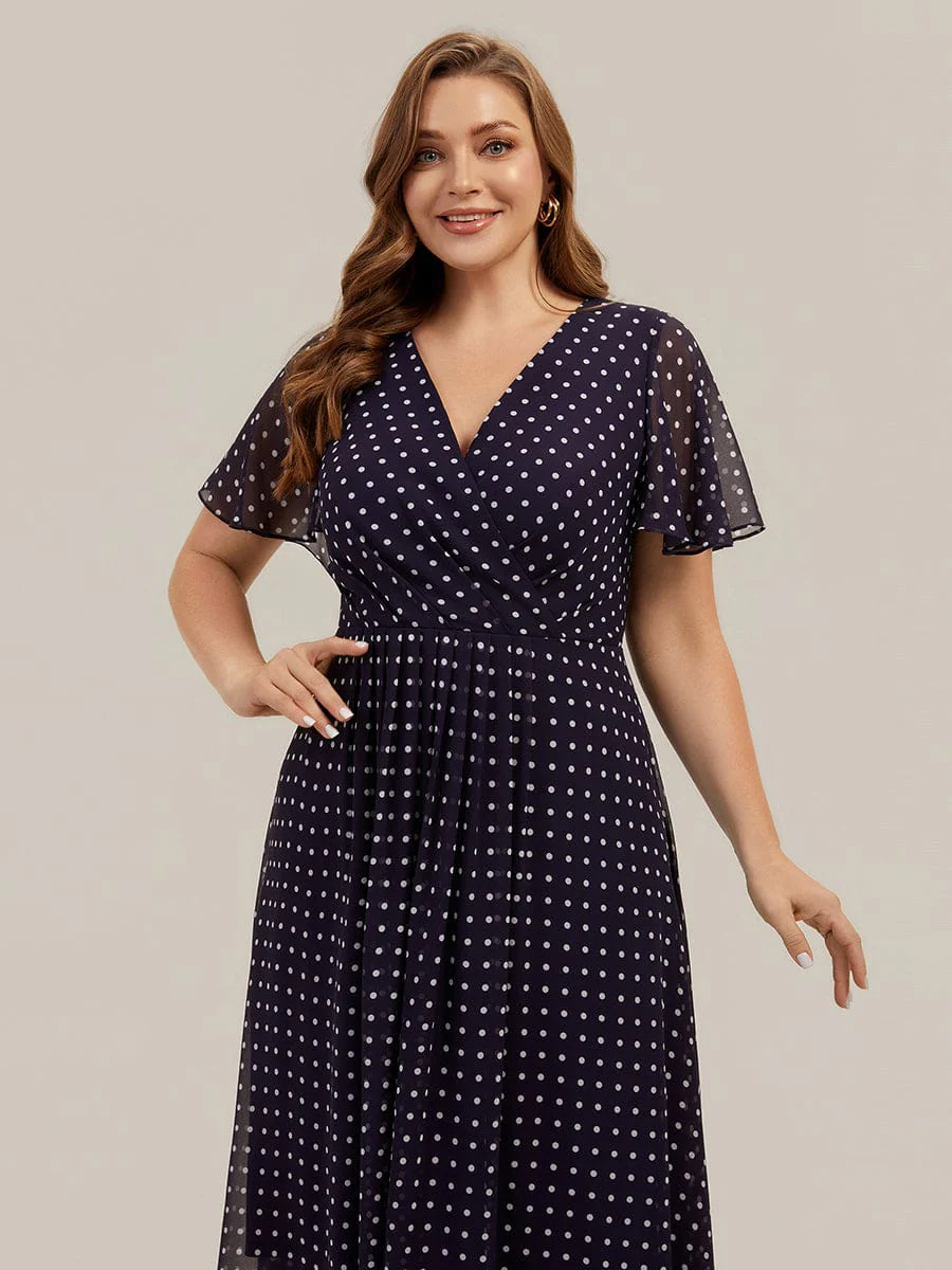 Floral Chiffon Ruffle Sleeve Dress - Image 50