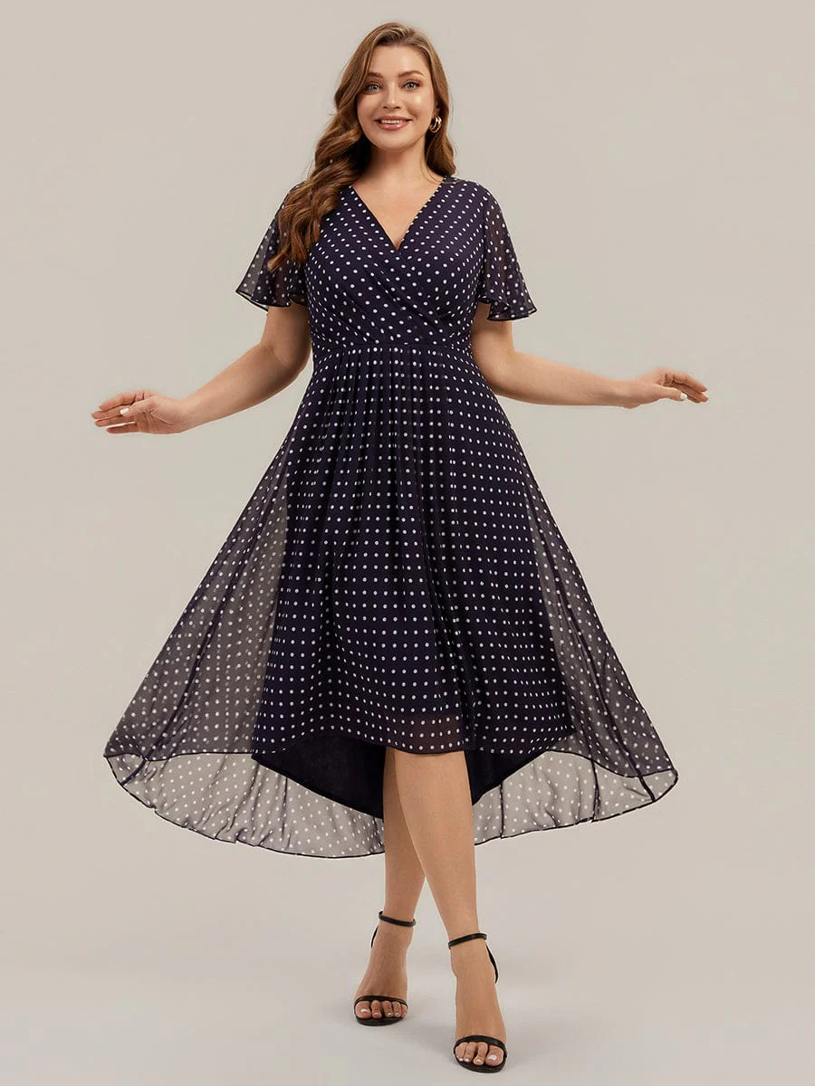 Floral Chiffon Ruffle Sleeve Dress - Image 52