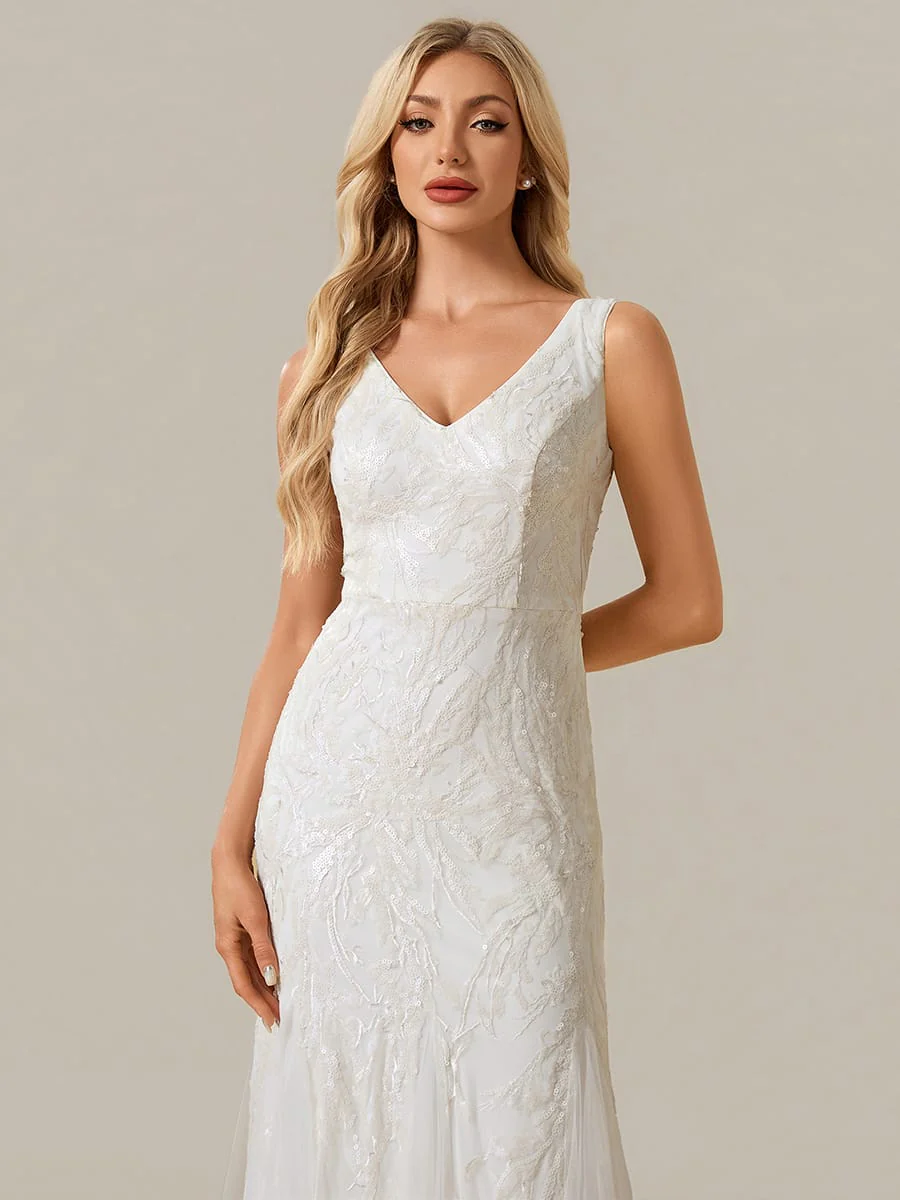 Floral Sequin Sleeveless Dress - Image 3