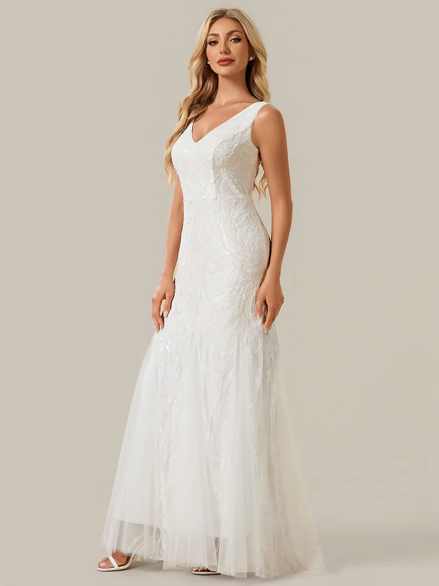 Floral Sequin Sleeveless Dress - Image 4
