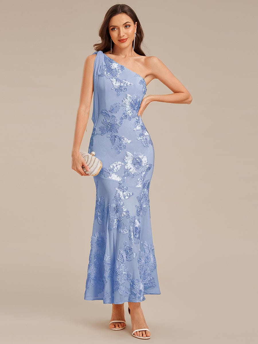 ever ARCELIA|Designer One Shoulder Ribbon Mermaid Evening Dress - Image 13
