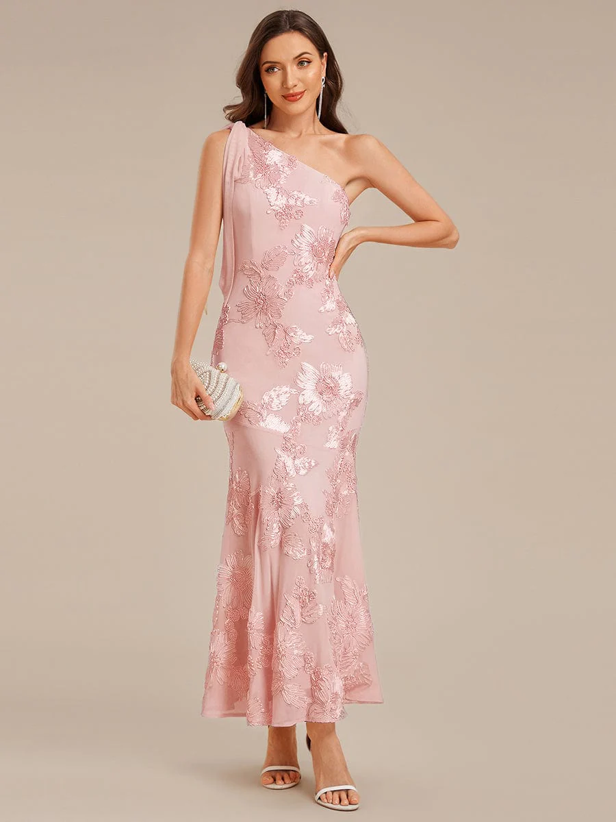 ever ARCELIA|Designer One Shoulder Ribbon Mermaid Evening Dress - Image 16