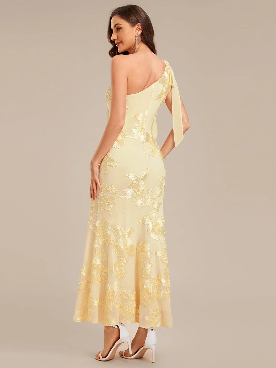 ever ARCELIA|Designer One Shoulder Ribbon Mermaid Evening Dress - Image 2