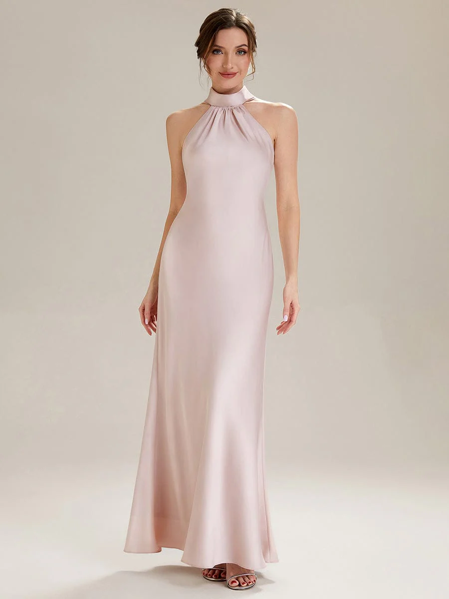 Flowing Ribbons Satin Sleeveless Dress - Image 17