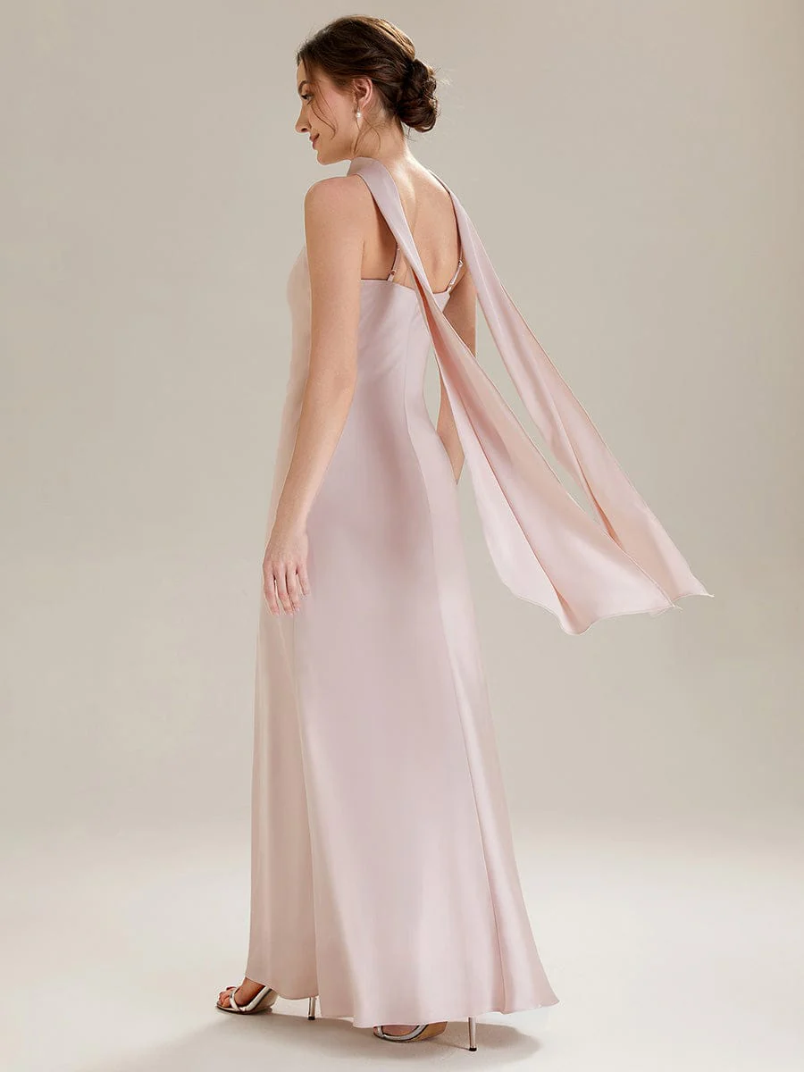 Flowing Ribbons Satin Sleeveless Dress - Image 18
