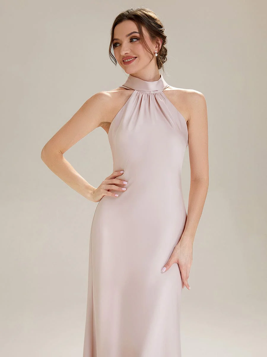 Flowing Ribbons Satin Sleeveless Dress - Image 20