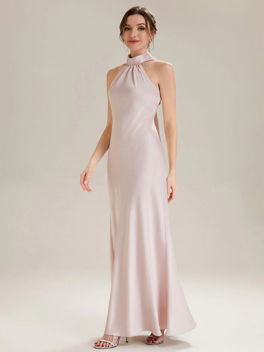 Flowing Ribbons Satin Sleeveless Dress - Image 21