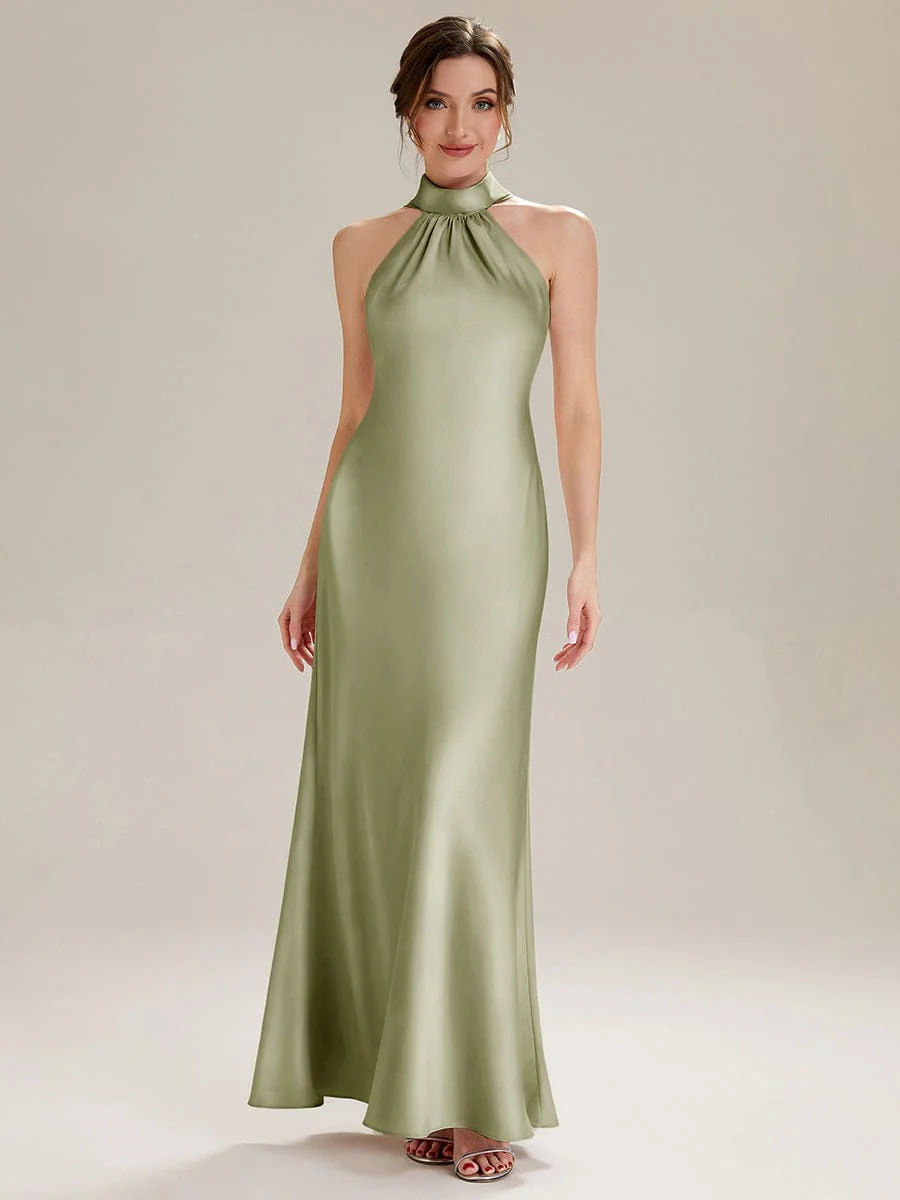 Flowing Ribbons Satin Sleeveless Dress - Image 23