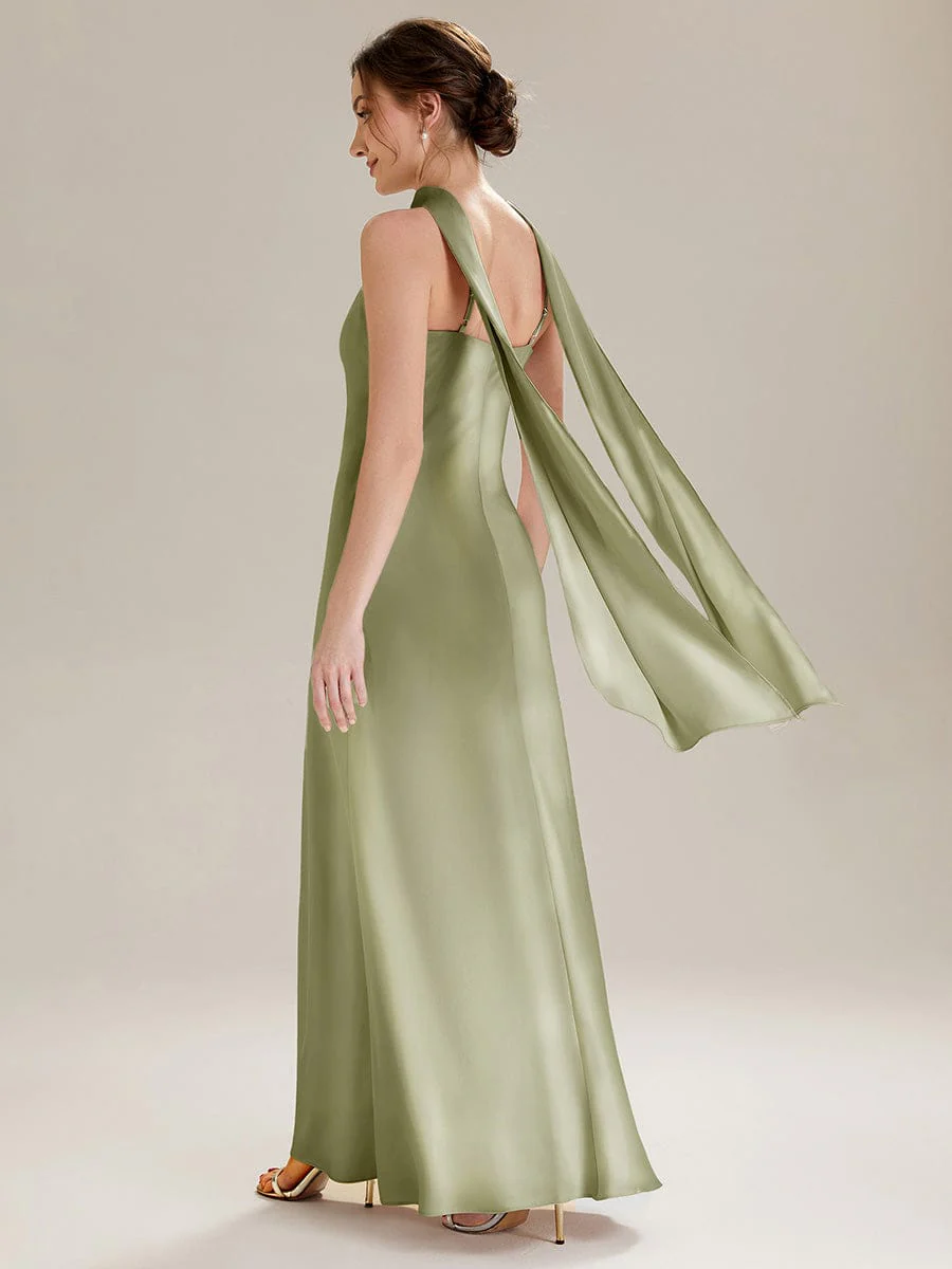 Flowing Ribbons Satin Sleeveless Dress - Image 24