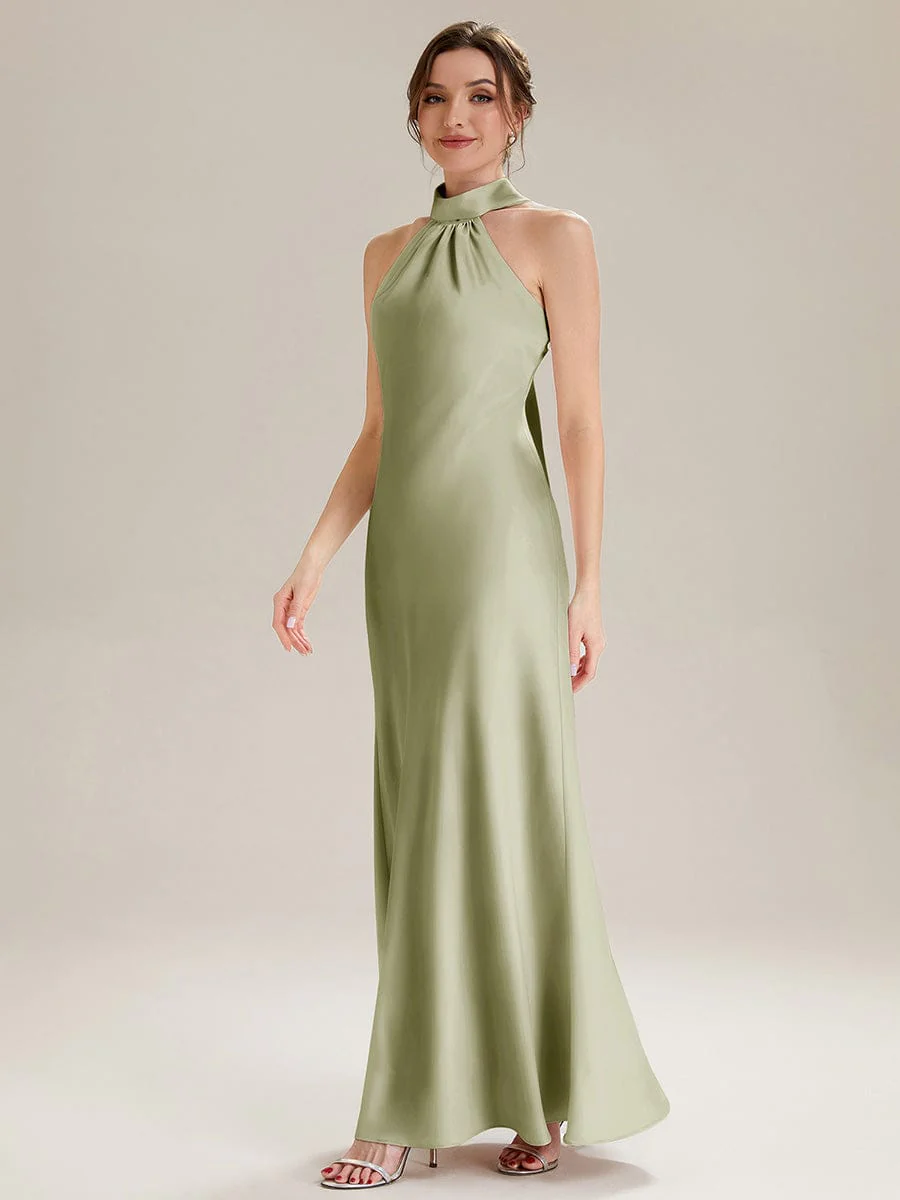 Flowing Ribbons Satin Sleeveless Dress - Image 27