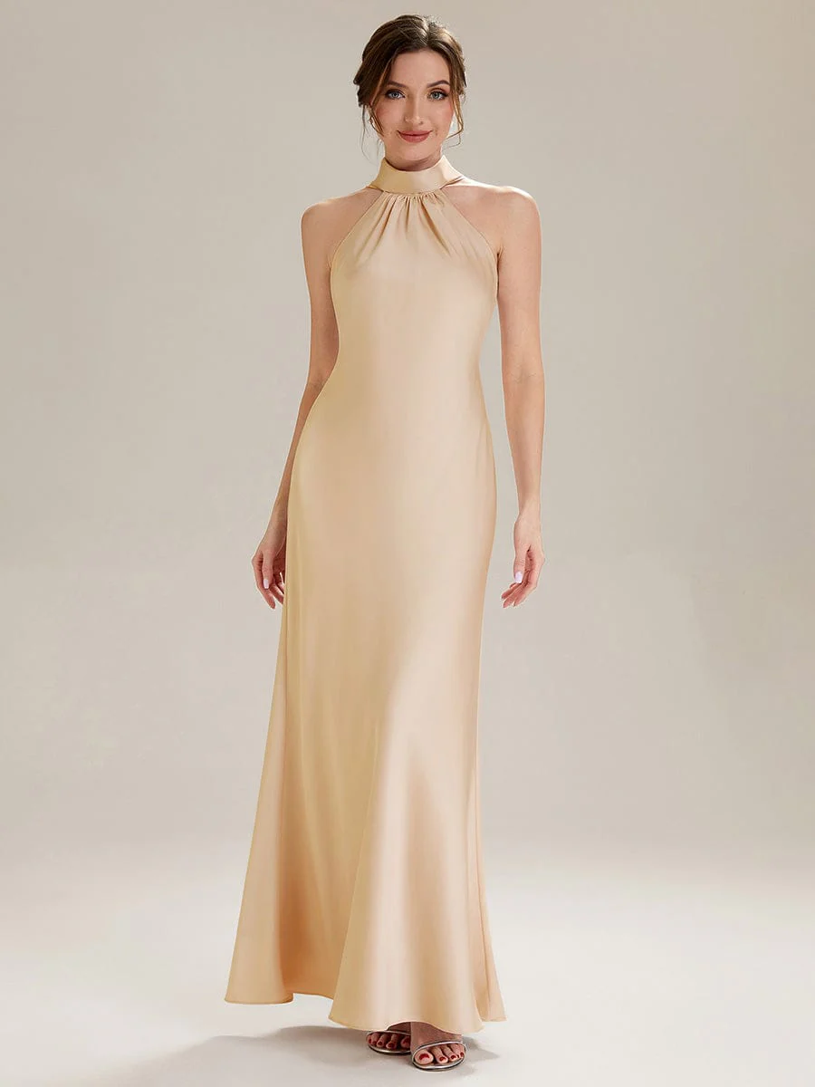 Flowing Ribbons Satin Sleeveless Dress - Image 5