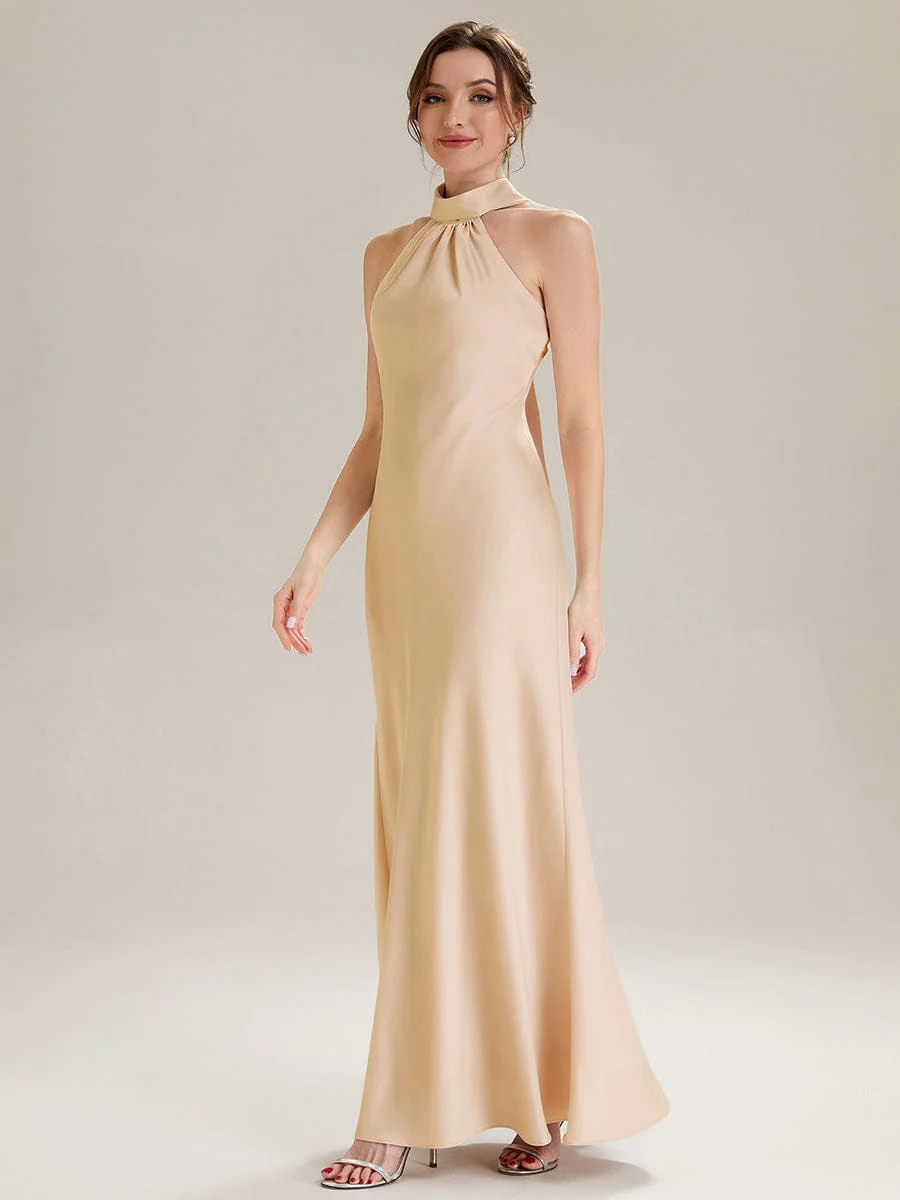 Flowing Ribbons Satin Sleeveless Dress - Image 8